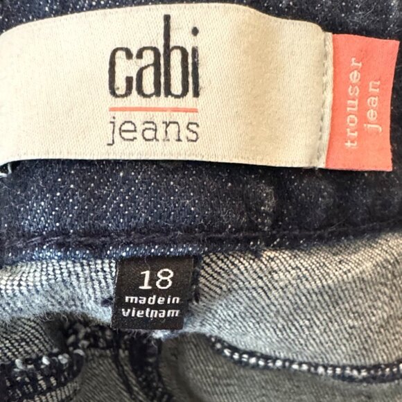 Cabi Trouser Jeans Denim Jeans Size 18 Dark Wash Stretch Wide Leg - Picture 8 of 10